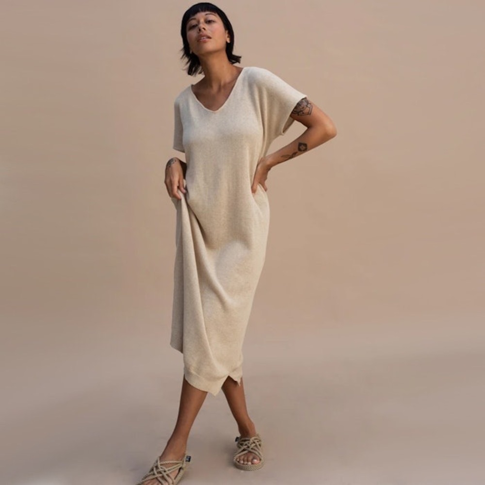 Indigo Luna Helga Dress - Oat color - size S/M